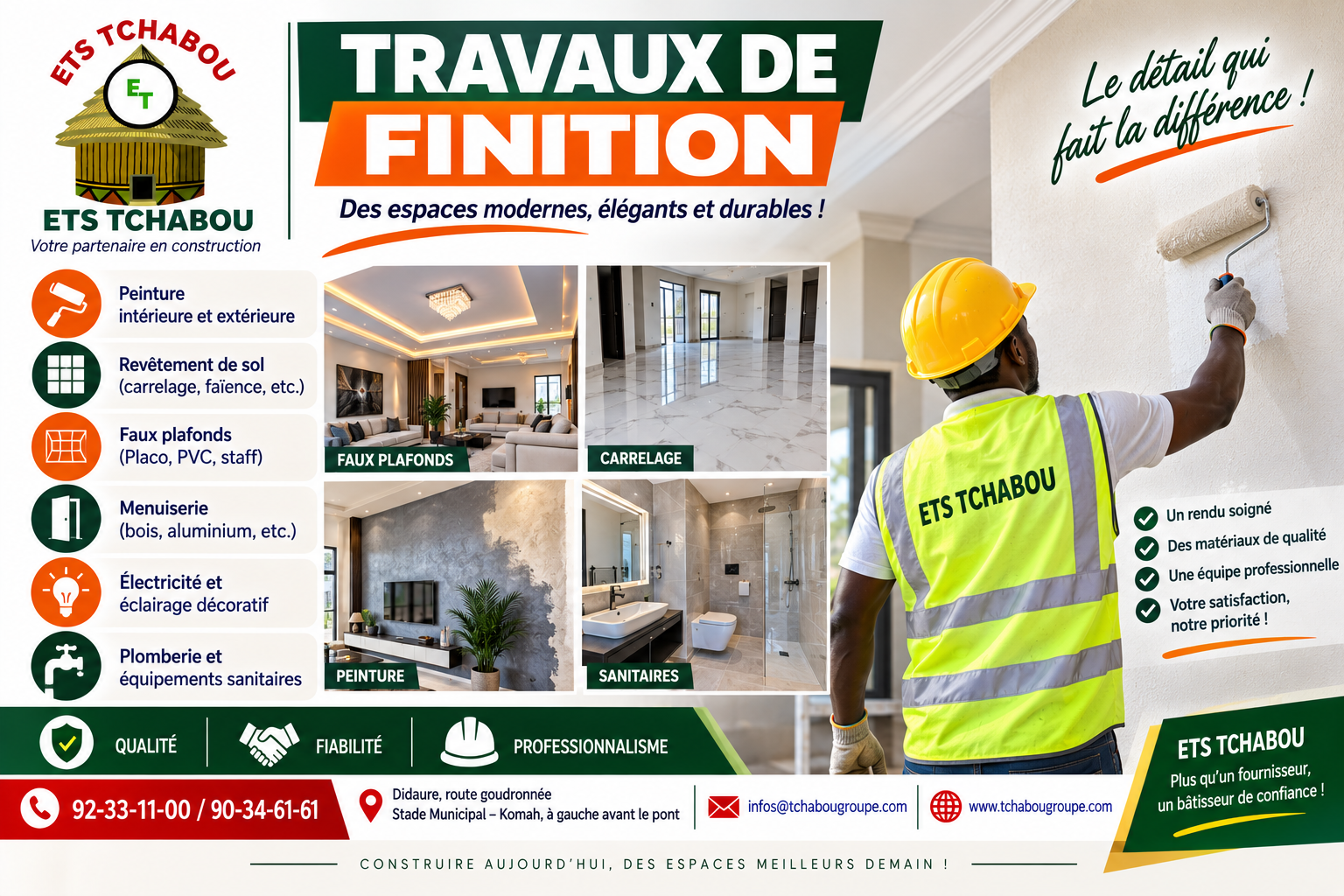 Travaux de finition